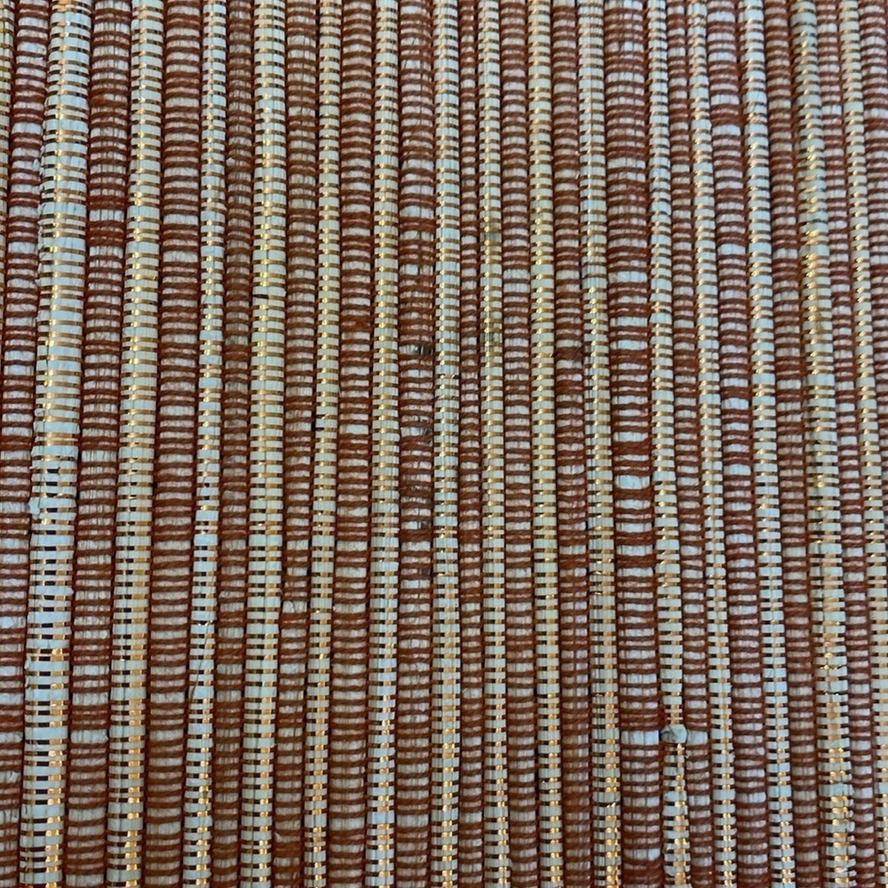 Shiny Copper colored Woven Banana fiber Boho table runner 74” x 14.75” - Picture 4 of 4